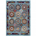 Entourage Odile Distressed Floral Moroccan Trellis 5x8 Area Rug