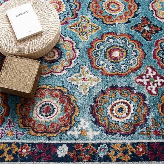 Entourage Odile Distressed Floral Moroccan Trellis 5x8 Area Rug