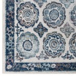 Entourage Odile Distressed Floral Moroccan Trellis 5x8 Area Rug