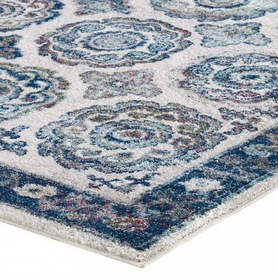 Entourage Odile Distressed Floral Moroccan Trellis 5x8 Area Rug