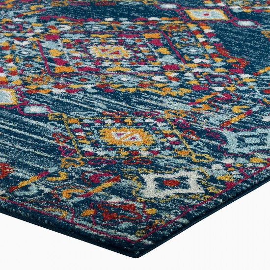 Entourage Khalida Distressed Vintage Floral Lattice 5x8 Area Rug