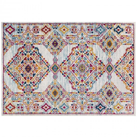 Entourage Khalida Distressed Floral Lattice 8x10 Area Rug