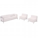 Melrose White LeatherSoft Sofa & Chair Set