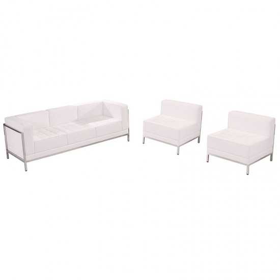 Melrose White LeatherSoft Sofa & Chair Set