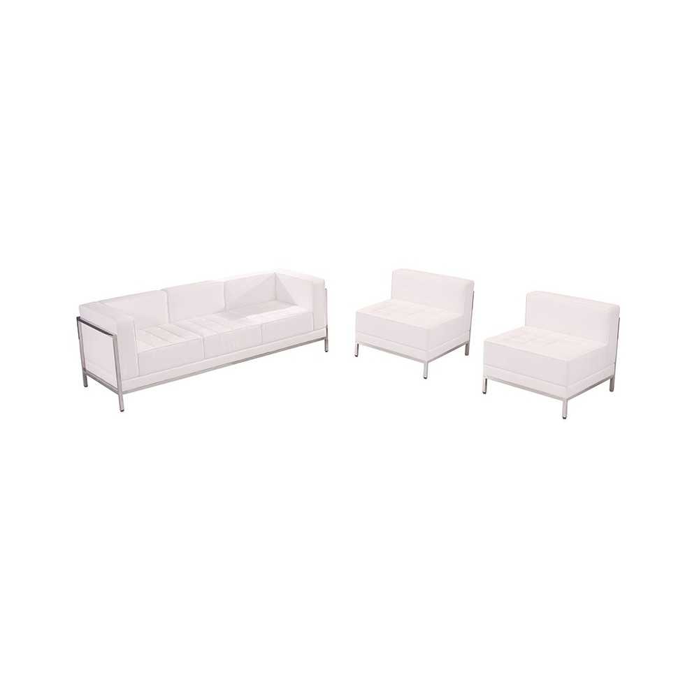 Melrose White LeatherSoft Sofa & Chair Set