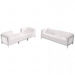 Melrose White LeatherSoft Sofa & Lounge Chair Set, 4 Pieces