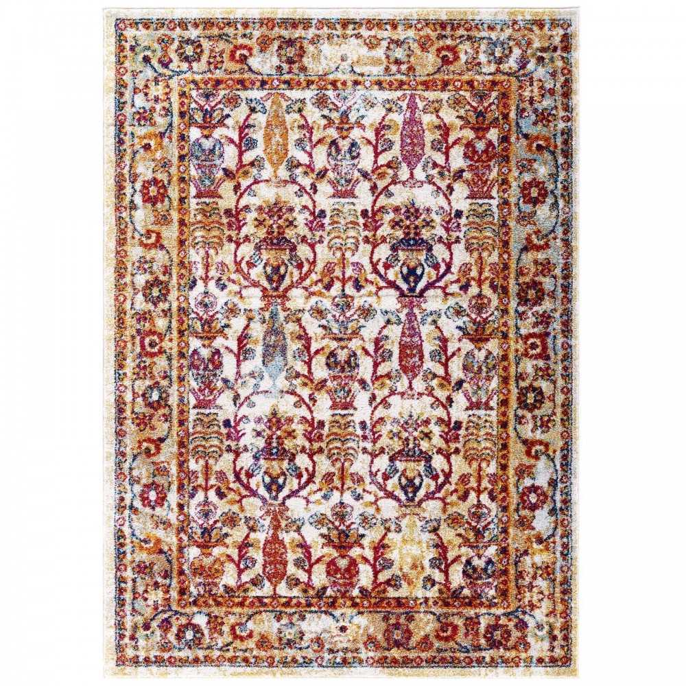 Entourage Jessa Distressed Vintage Floral Lattice 8x10 Area Rug Entourage Jessa Distressed Vintage Floral Lattice 8x10 Area Rug
