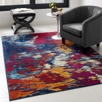 Entourage Foliage Contemporary Modern Abstract 5x8 Area Rug