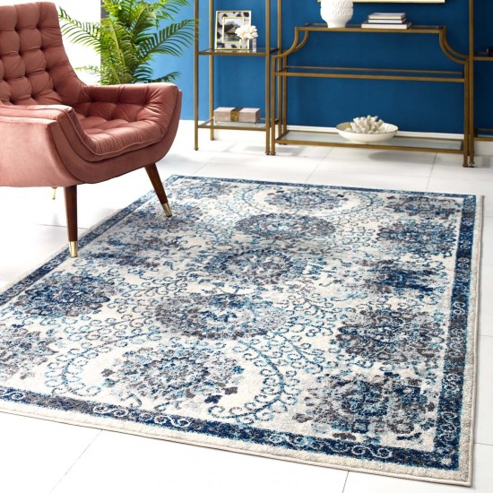 Entourage Kensie Distressed Floral Moroccan Trellis 5x8 Area Rug