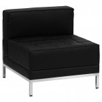 Black LeatherSoft Sofa Set, 5 Pieces