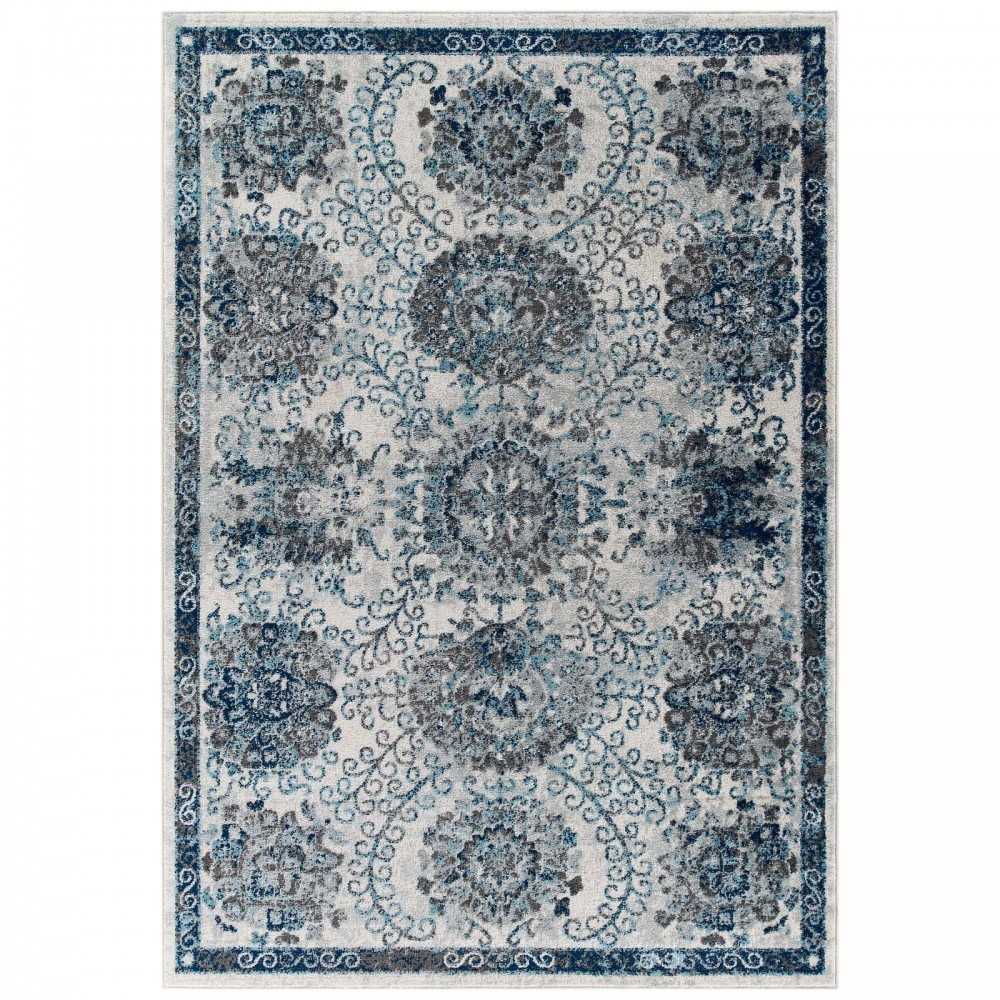 Entourage Kensie Distressed Floral Moroccan Trellis 8x10 Area Rug