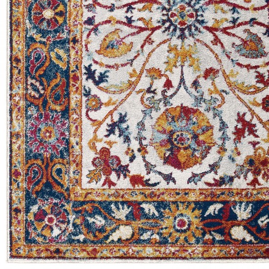 Entourage Samira Distressed Vintage Floral Persian Medallion 5x8 Area Rug