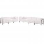 Melrose White LeatherSoft Sofa Set, 5 Pieces