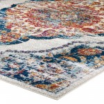 Entourage Malia Distressed Vintage Floral Persian Medallion 8x10 Area Rug