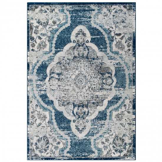 Entourage Malia Distressed Vintage Floral Persian Medallion 8x10 Area Rug