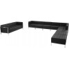 Black LeatherSoft Sectional & Sofa Set, 10 Pieces