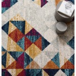 Entourage Elettra Distressed Geometric Triangle Mosaic 5x8 Area Rug