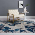 Entourage Elettra Distressed Geometric Triangle Mosaic 5x8 Area Rug