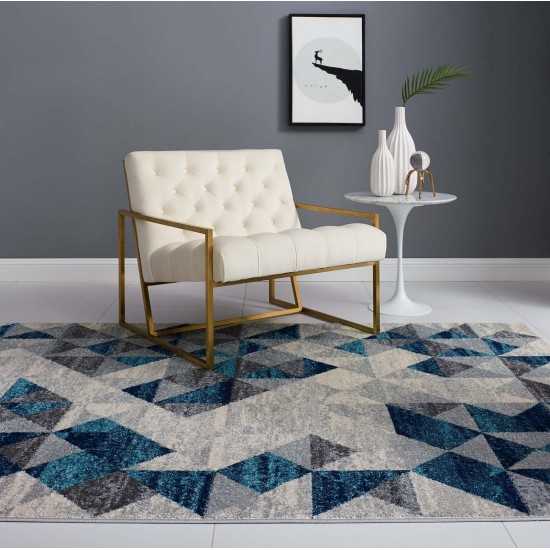 Entourage Elettra Distressed Geometric Triangle Mosaic 5x8 Area Rug