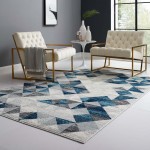 Entourage Elettra Distressed Geometric Triangle Mosaic 5x8 Area Rug