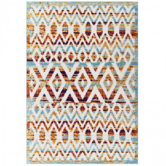 Reflect Tamako Diamond and Chevron Moroccan Trellis 5x8 Indoor / Outdoor Area Rug