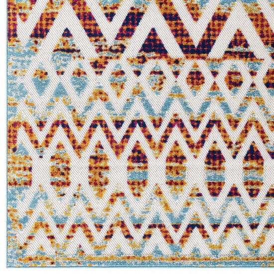 Reflect Tamako Diamond and Chevron Moroccan Trellis 5x8 Indoor / Outdoor Area Rug