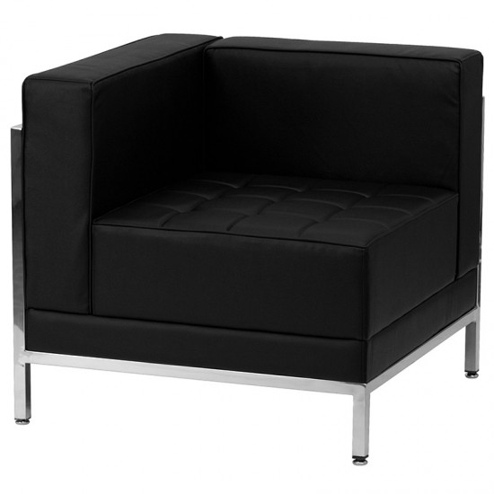 Black LeatherSoft Sectional & Sofa Set, 10 Pieces