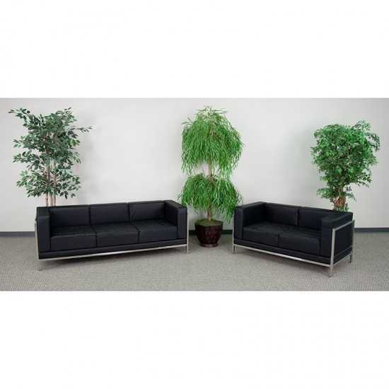 Black LeatherSoft Sofa & Loveseat Set