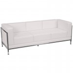 Melrose White LeatherSoft Sofa, Chair & Ottoman Set