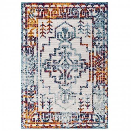 Reflect Nyssa Distressed Geometric Southwestern Aztec 8x10 Indoor/Outdoor Area Rug