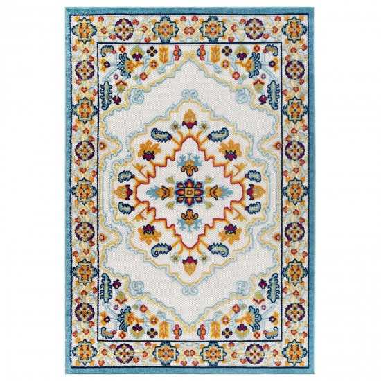 Reflect Ansel Distressed Floral Persian Medallion 8x10 Indoor and Outdoor Area Rug