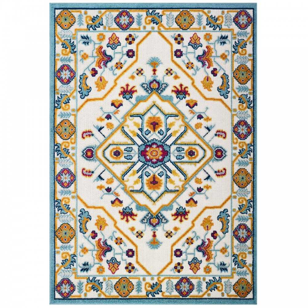 Reflect Freesia Distressed Floral Persian Medallion 8x10 Indoor and Outdoor Area Rug Reflect Freesia Distressed Floral Persian Medallion 8x10 Indoor and Outdoor Area Rug