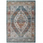 Tribute Camellia Distressed Vintage Floral Persian Medallion 5x8 Area Rug