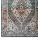 Tribute Camellia Distressed Vintage Floral Persian Medallion 5x8 Area Rug