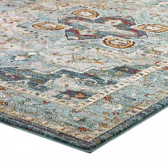 Tribute Diantha Distressed Vintage Floral Persian Medallion 5x8 Area Rug