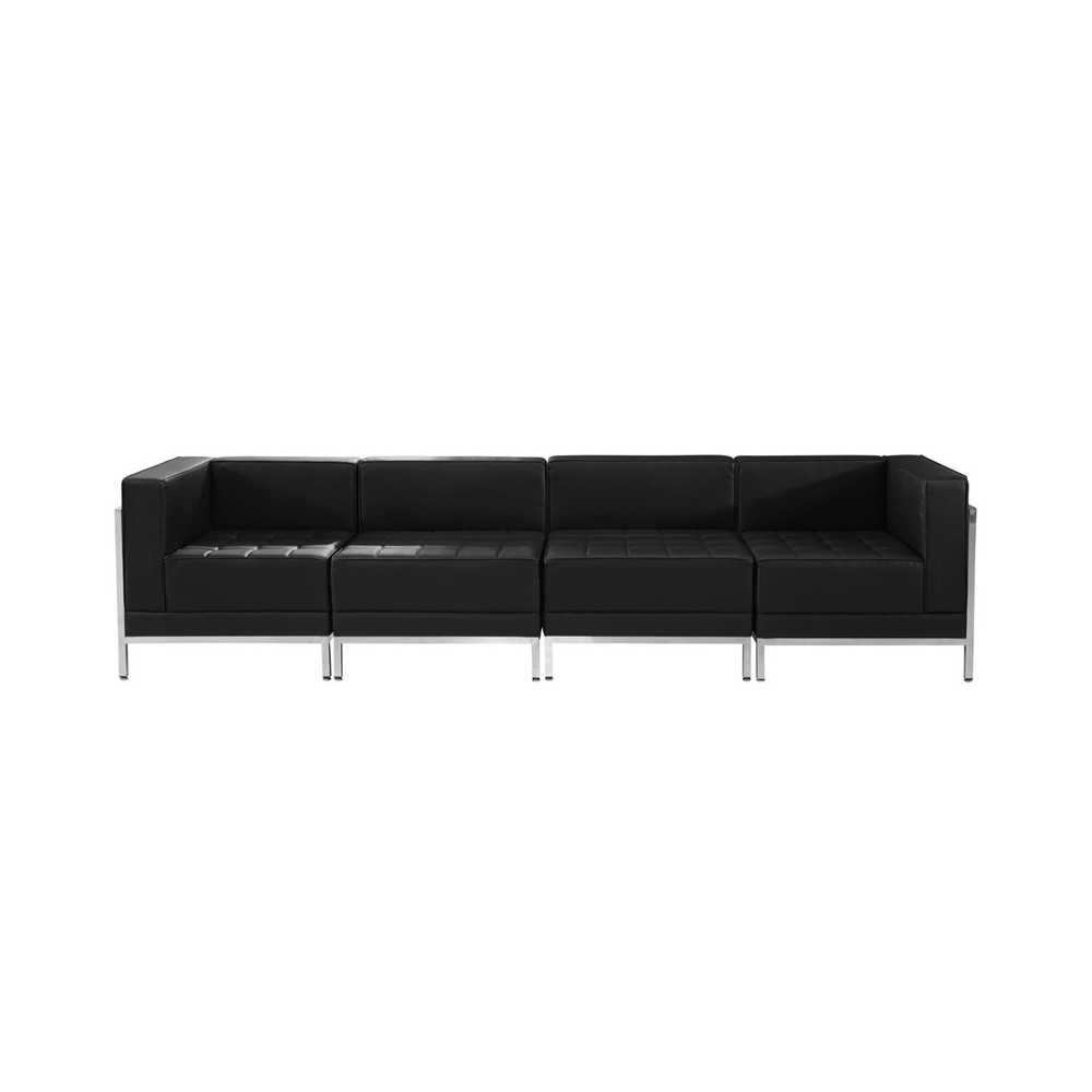 Black LeatherSoft 4 Piece Lounge Set