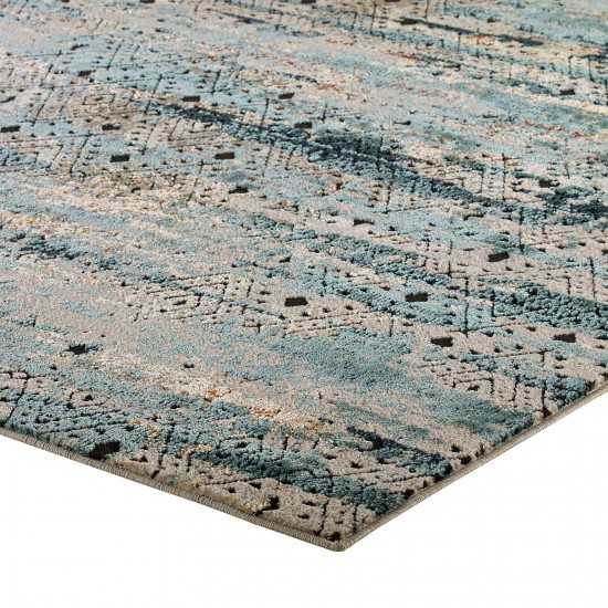 Tribute Eisley Rustic Distressed Transitional Diamond Lattice 5x8 Area Rug