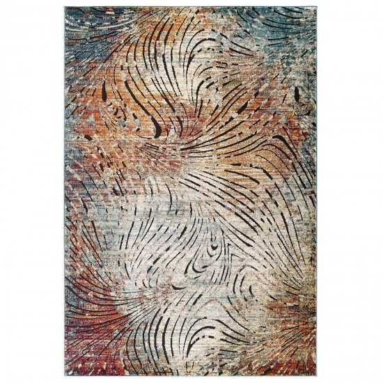 Tribute Ember Contemporary Modern Vintage Mosaic 5x8 Area Rug