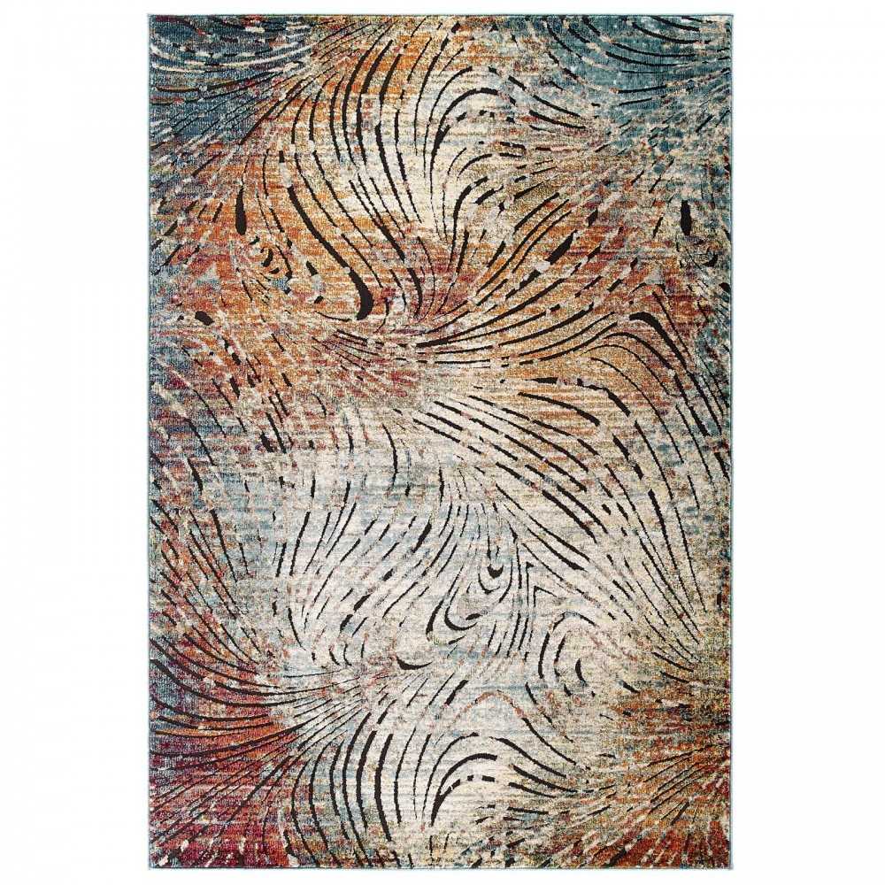 Tribute Ember Contemporary Modern Vintage Mosaic 8x10 Area Rug