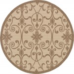 Rug Unique Loom Outdoor Botanical Brown Round 6' 0 x 6' 0