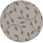 Rug Unique Loom Outdoor Botanical Gray Round 6' 0 x 6' 0