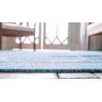 Rug Unique Loom Outdoor Botanical Teal Round 4' 0 x 4' 0