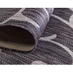 Rug Unique Loom Outdoor Botanical Charcoal Gray Round 4' 0 x 4' 0