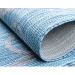 Rug Unique Loom Outdoor Botanical Aqua Blue Round 4' 0 x 4' 0