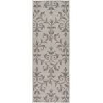 Rug Unique Loom Outdoor Botanical Gray Runner 2' 2 x 6' 0