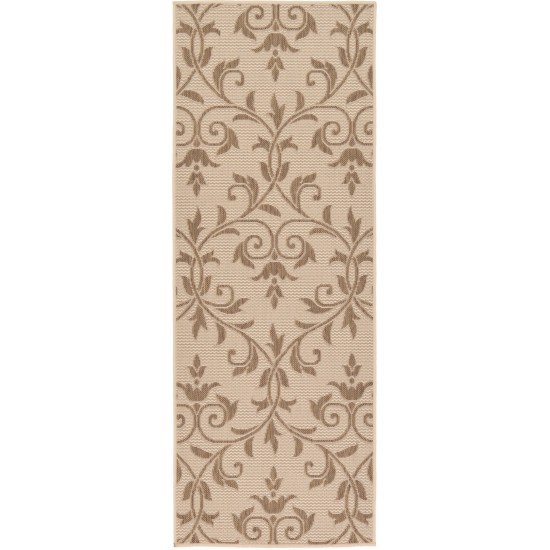 Rug Unique Loom Outdoor Botanical Beige Runner 2' 2 x 6' 0