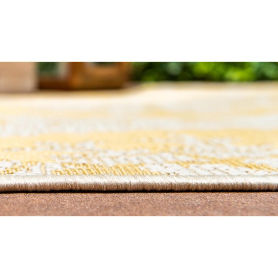 Rug Unique Loom Outdoor Botanical Yellow Runner 2' 2 x 6' 0