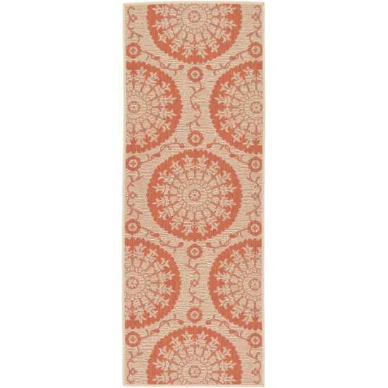 Rug Unique Loom Outdoor Botanical Terracotta Runner 2' 2 x 6' 0