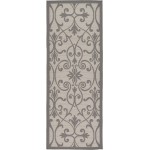 Rug Unique Loom Outdoor Botanical Gray Runner 2' 2 x 6' 0