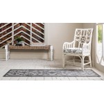 Rug Unique Loom Outdoor Botanical Gray Runner 2' 2 x 6' 0